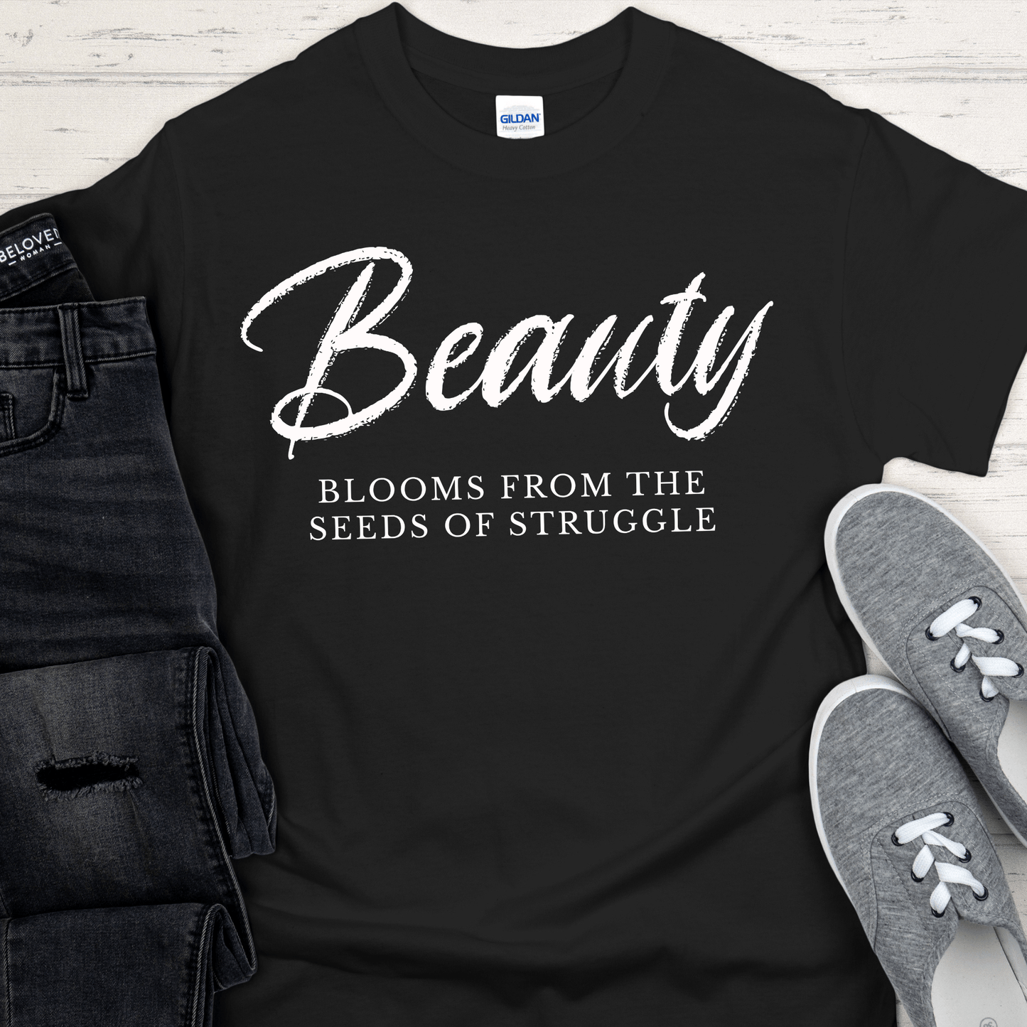 Recovery T-Shirt | Inspiring Sobriety |  Beauty Blooms From The Seeds of Struggle