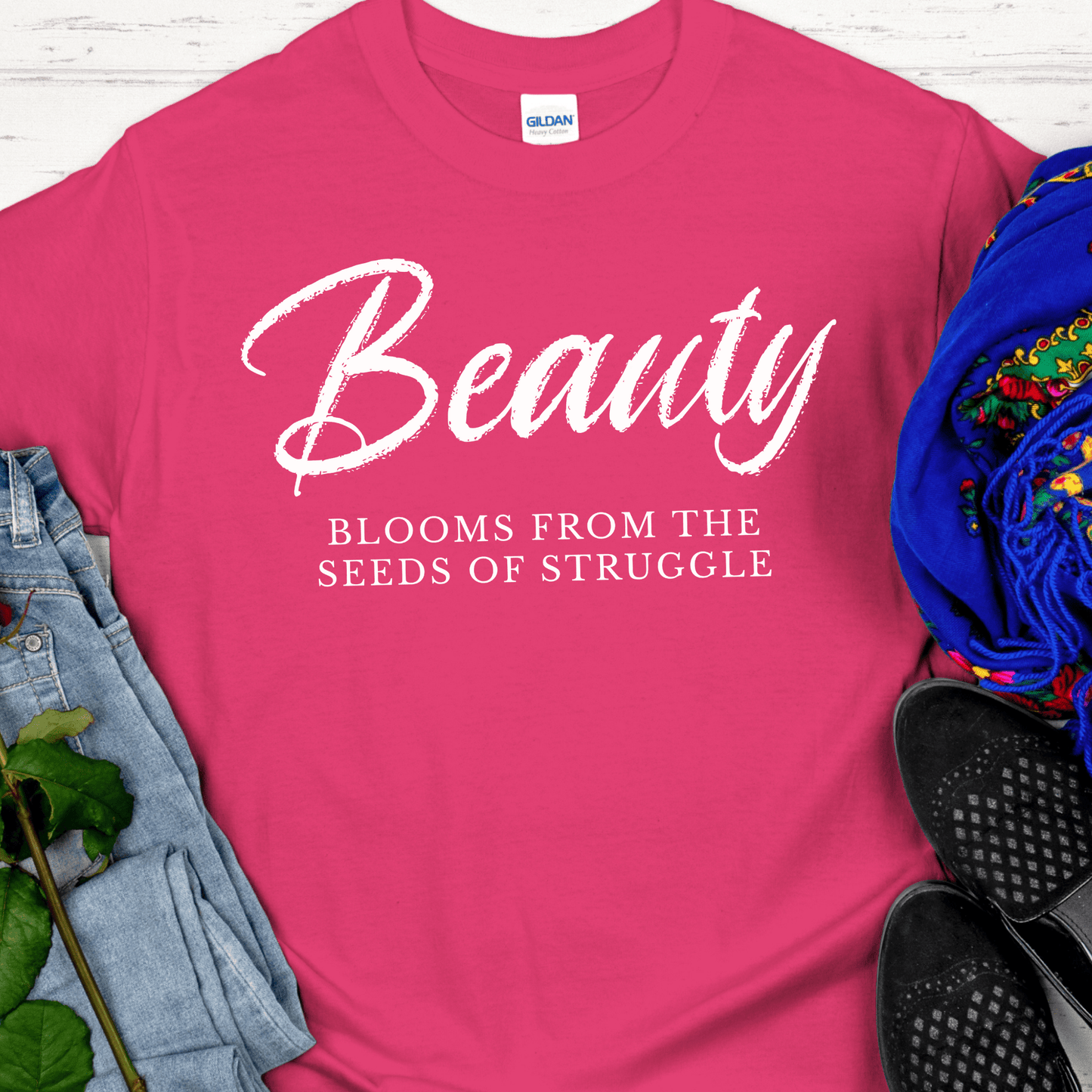 Recovery T-Shirt | Inspiring Sobriety |  Beauty Blooms From The Seeds of Struggle