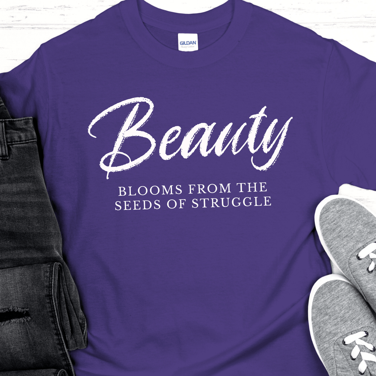 Recovery T-Shirt | Inspiring Sobriety |  Beauty Blooms From The Seeds of Struggle