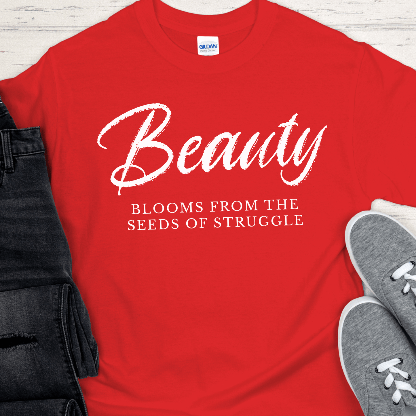Recovery T-Shirt | Inspiring Sobriety |  Beauty Blooms From The Seeds of Struggle
