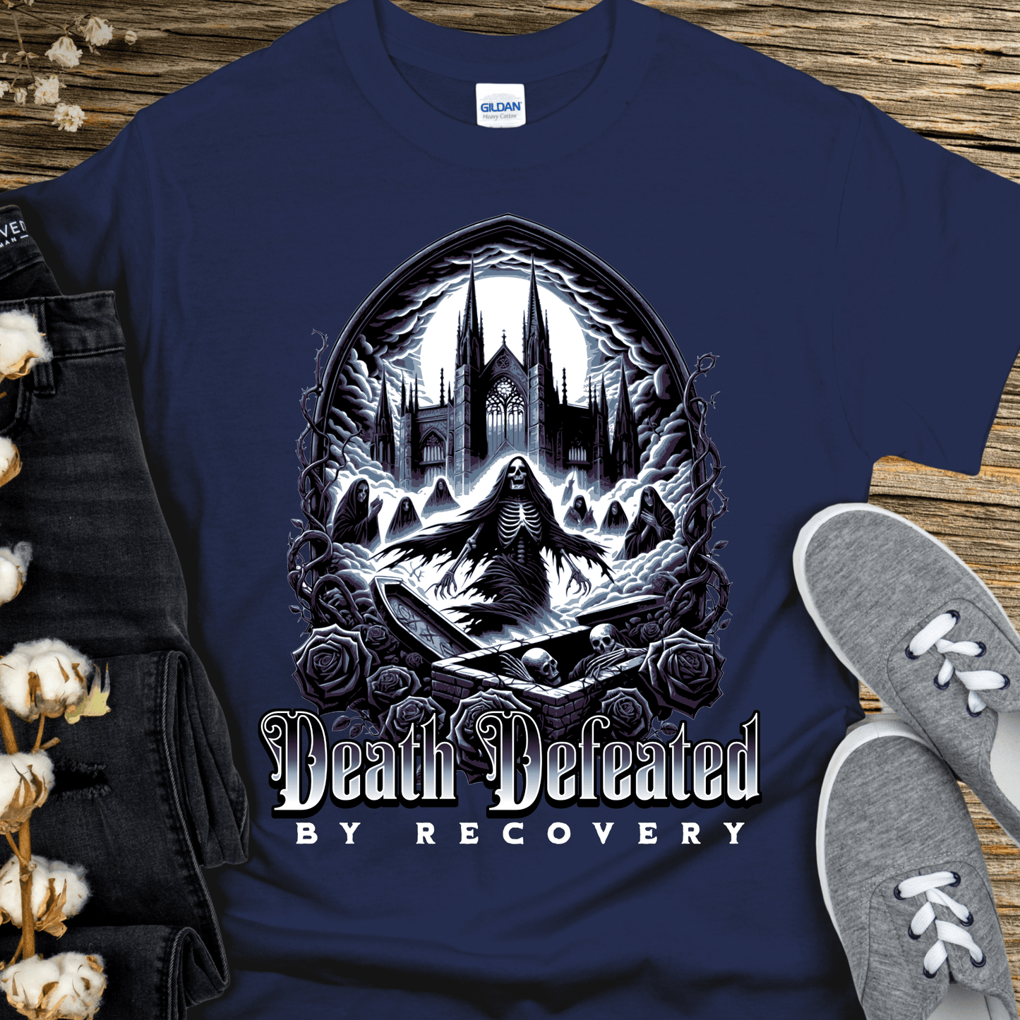 Recovery T-Shirt | Inspiring Sobriety |  Death Defeated By Recovery