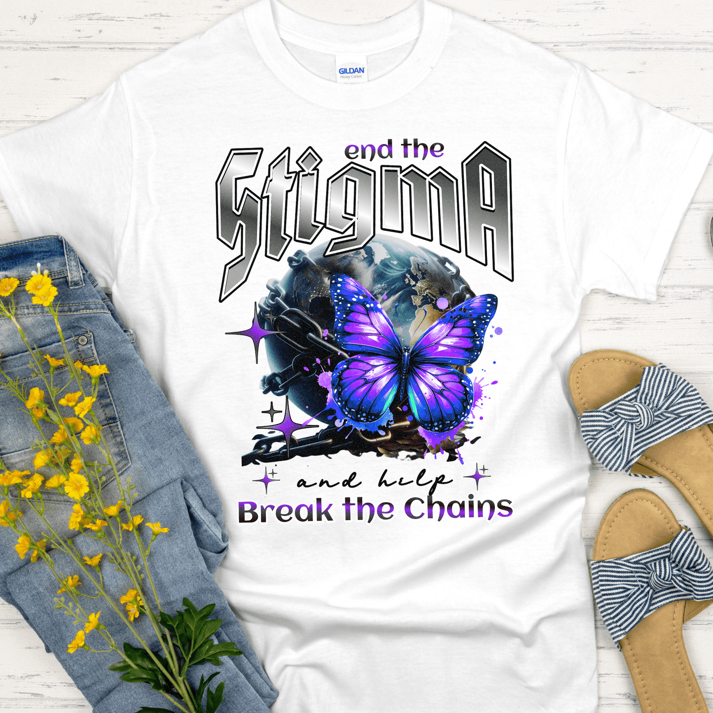 Recovery T-Shirt | Inspiring Sobriety |  End The Stigma Butterfly
