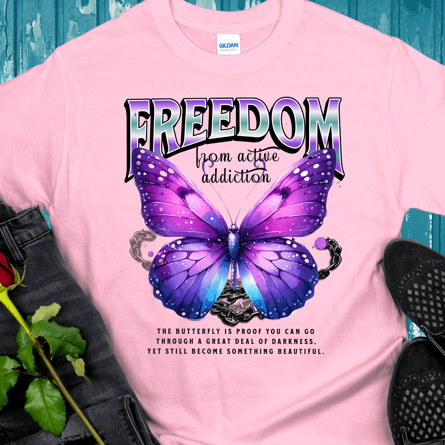 Recovery T-Shirt | Inspiring Sobriety |  Freedom Butterfly