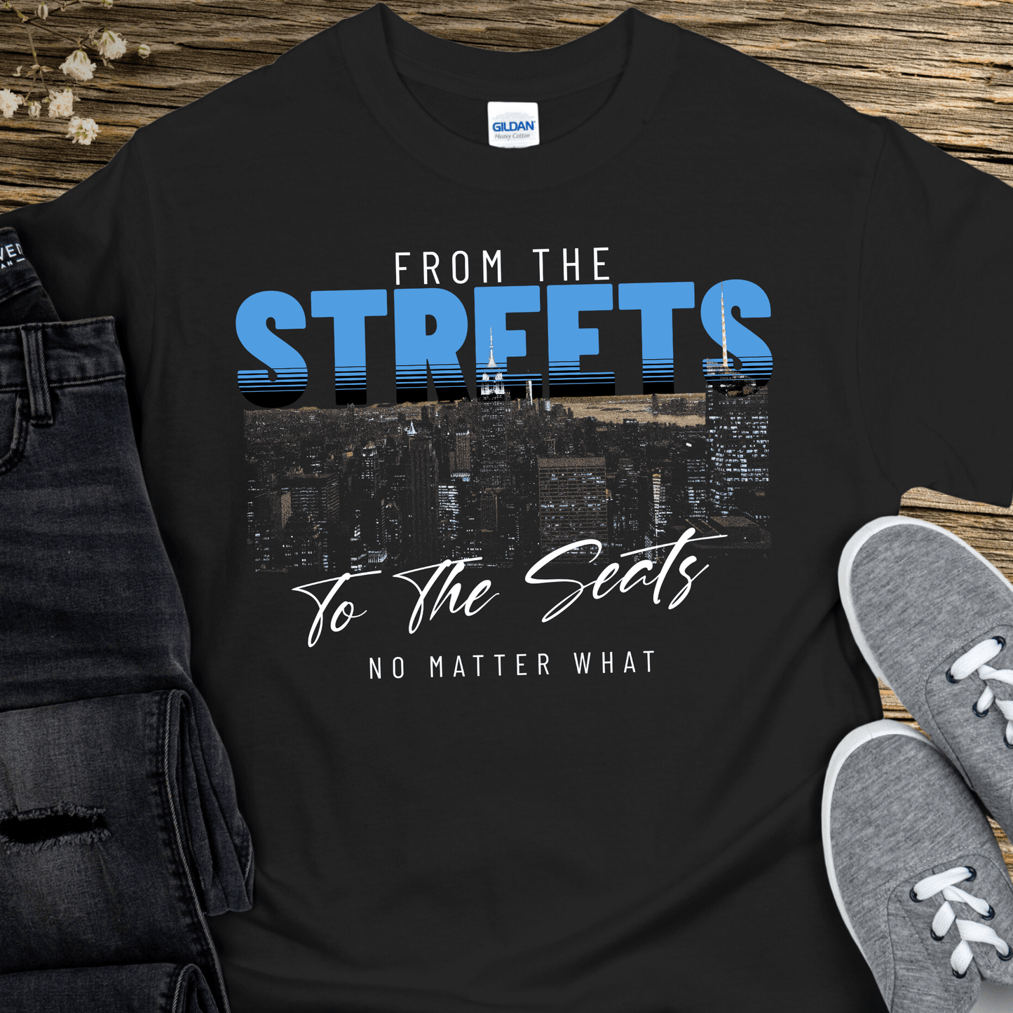 Recovery T-Shirt | Inspiring Sobriety |  From The Streets To The Seats (Blue)