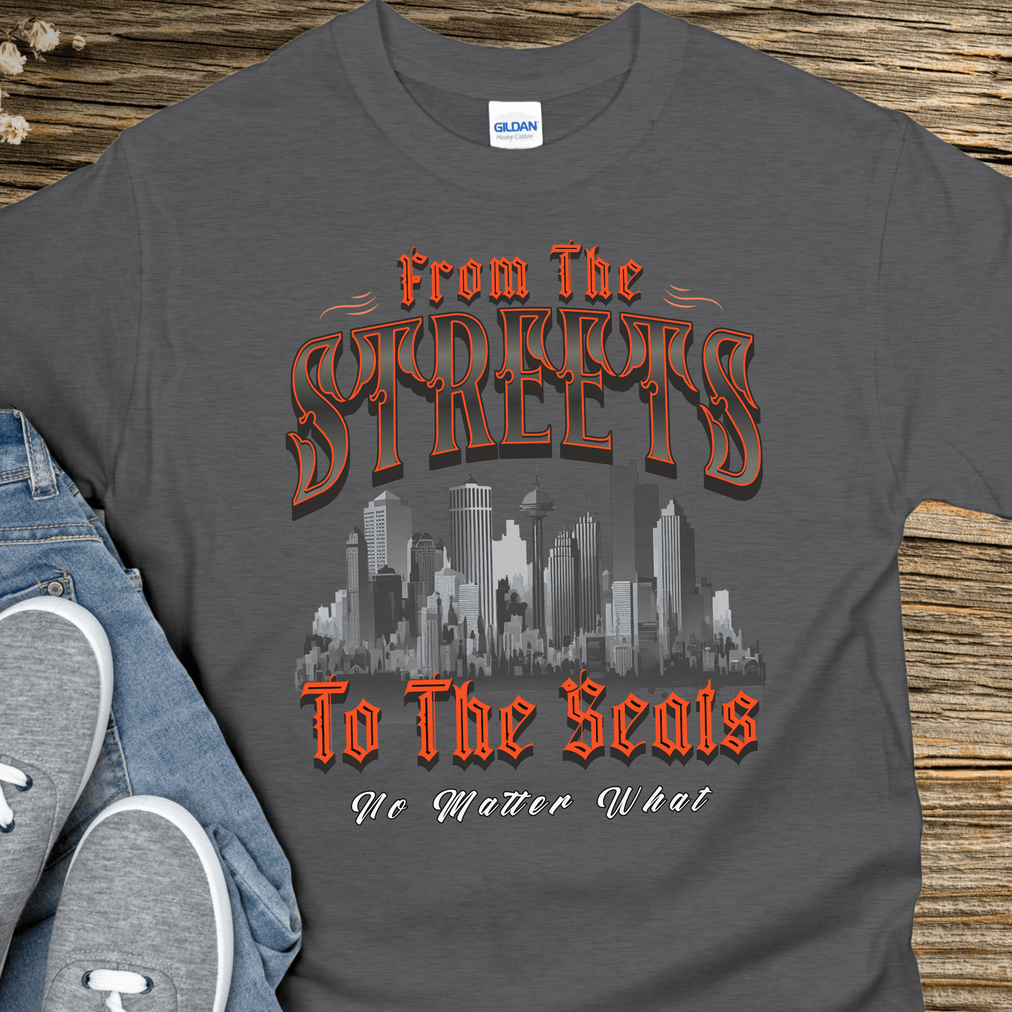 Recovery T-Shirt | Inspiring Sobriety |  From The Streets To The Seats (Orange)