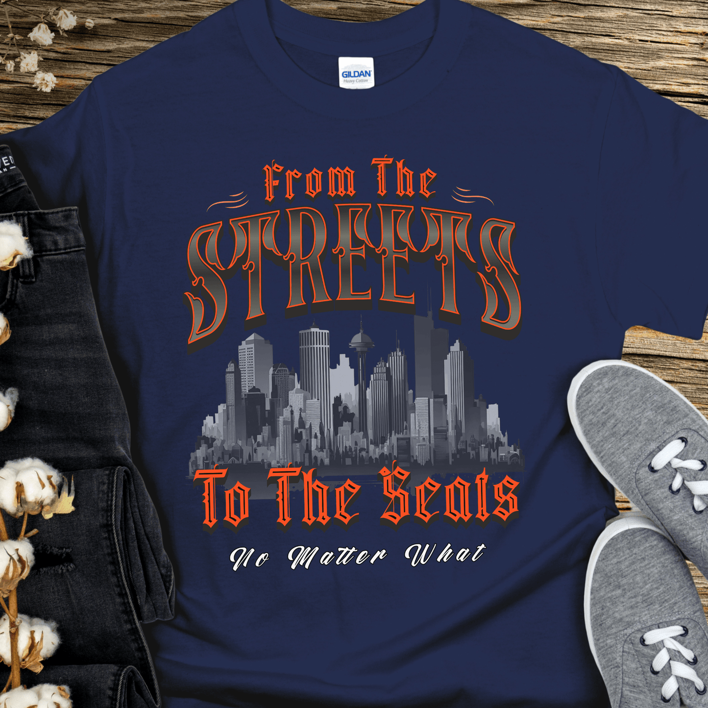 Recovery T-Shirt | Inspiring Sobriety |  From The Streets To The Seats (Orange)