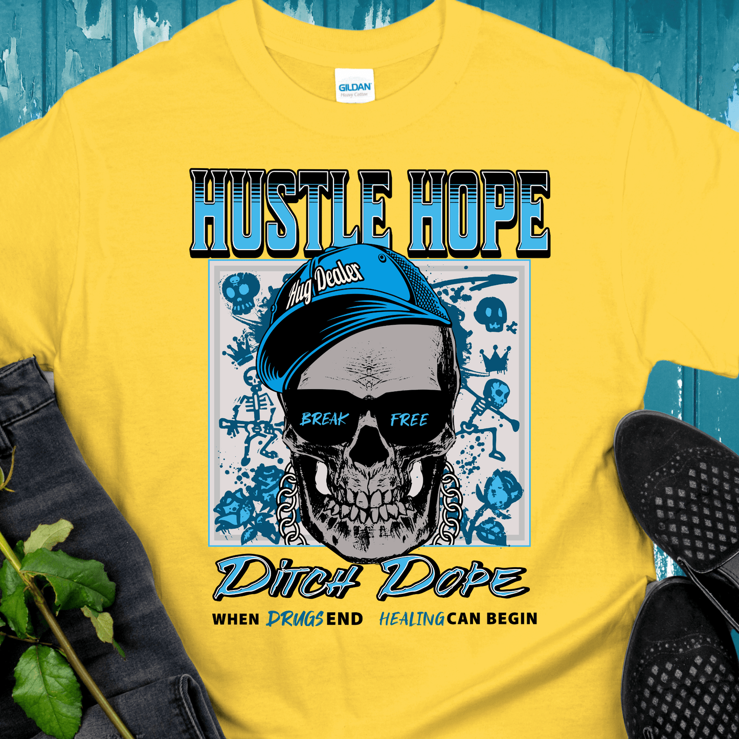 Recovery T-Shirt | Inspiring Sobriety |  Hustle Hope, Ditch Dope