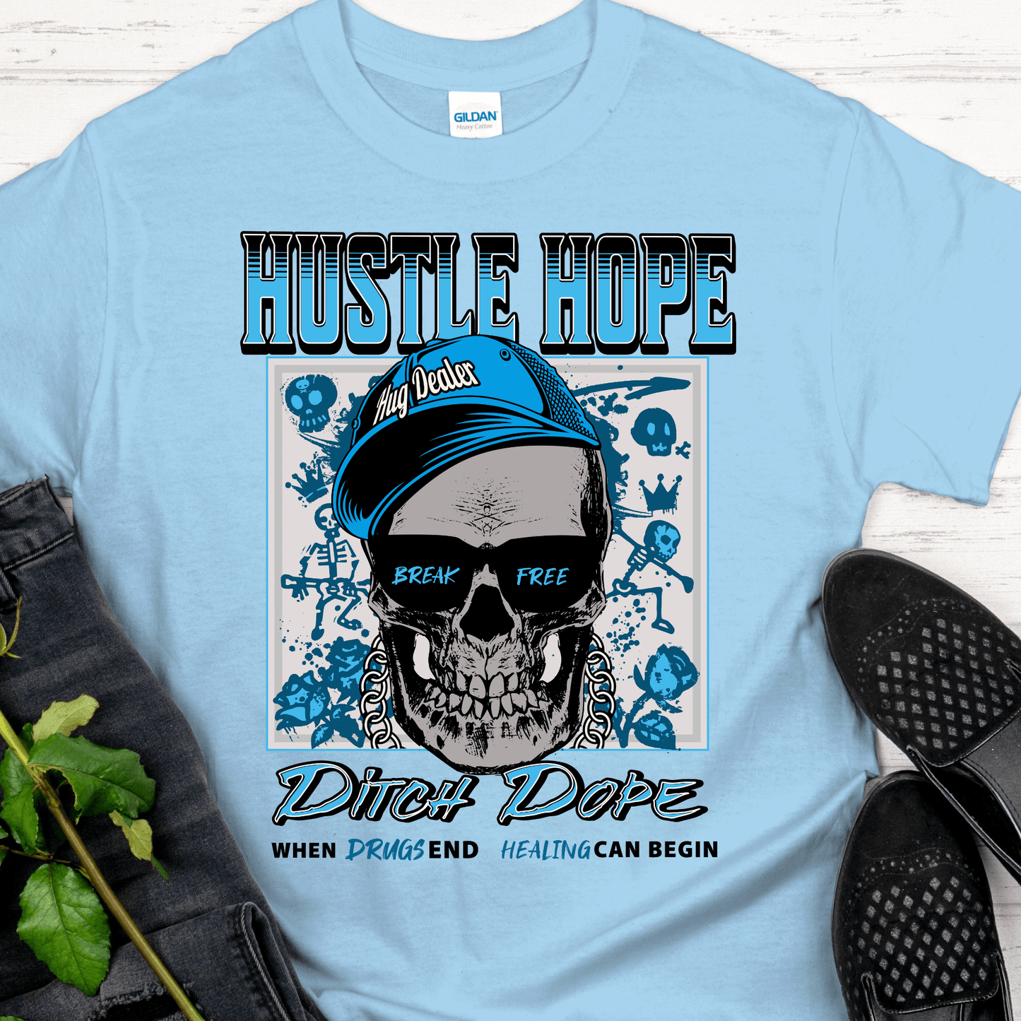Recovery T-Shirt | Inspiring Sobriety |  Hustle Hope, Ditch Dope