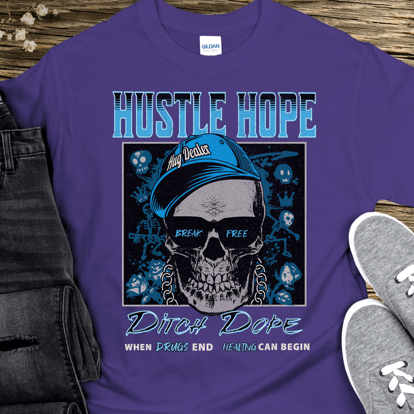 Recovery T-Shirt | Inspiring Sobriety |  Hustle Hope, Ditch Dope