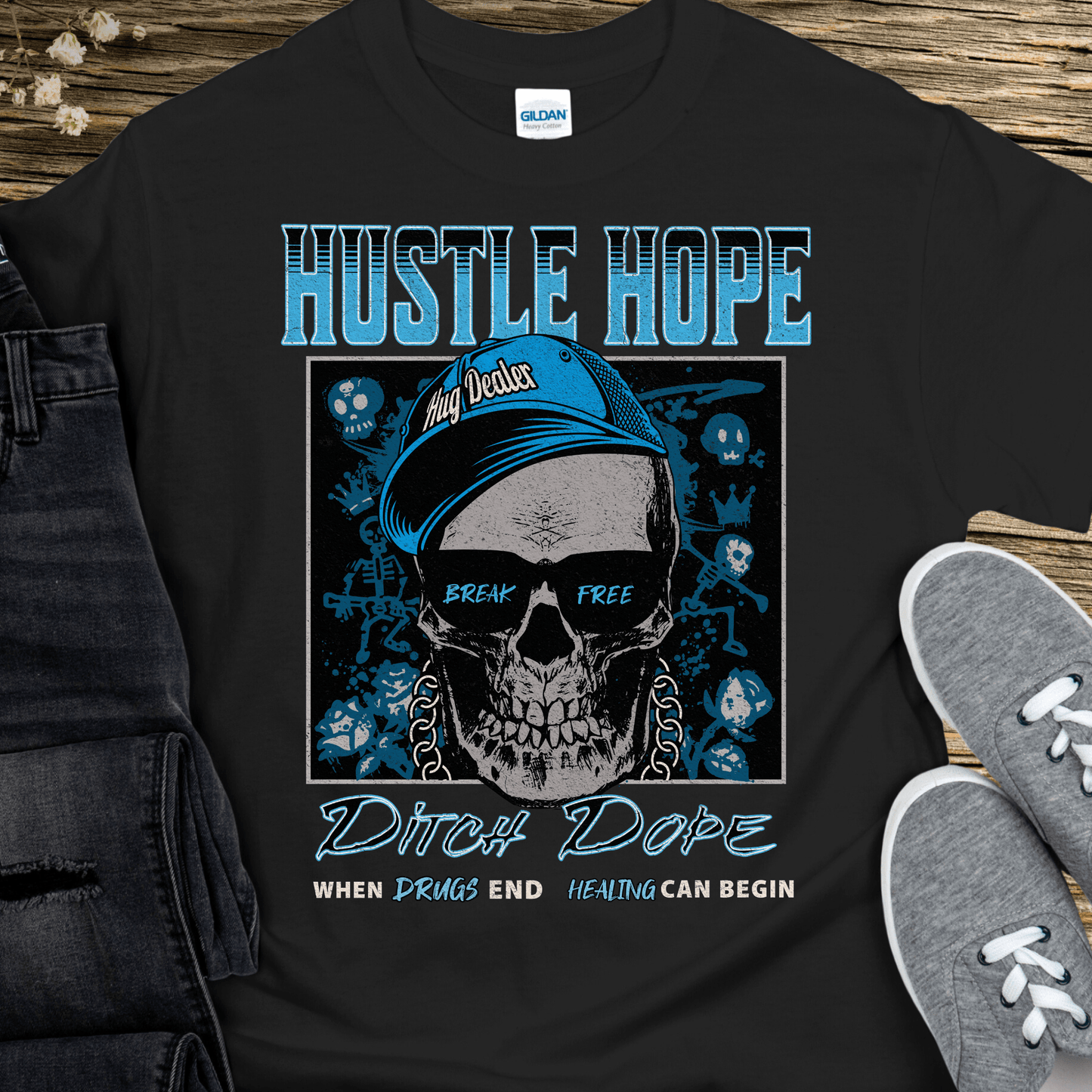 Recovery T-Shirt | Inspiring Sobriety |  Hustle Hope, Ditch Dope