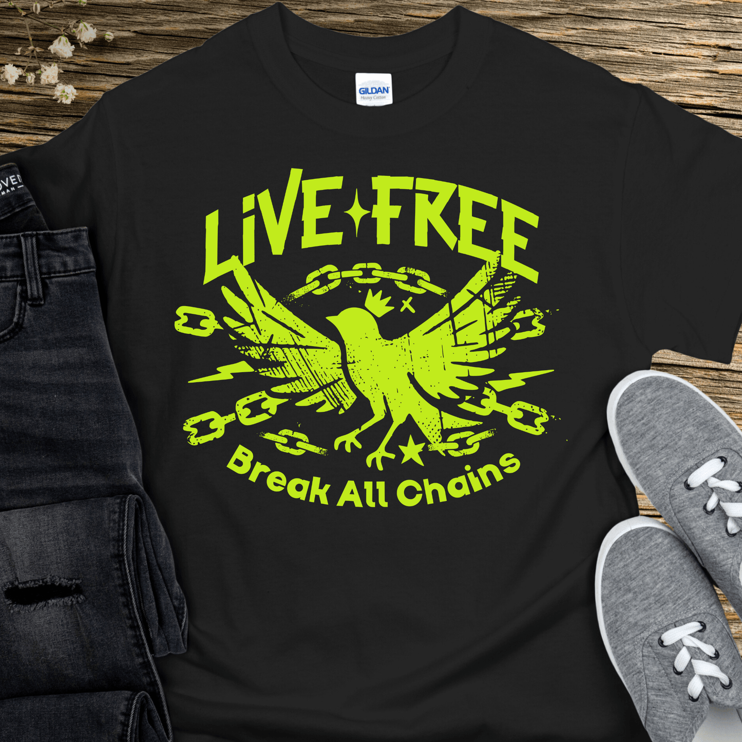 Recovery T-Shirt | Inspiring Sobriety |  Live Free, Break All Chains