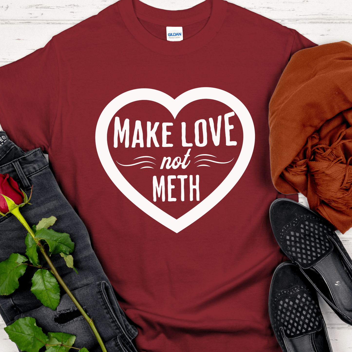 Recovery T-Shirt | Inspiring Sobriety |  Make Love Not Meth