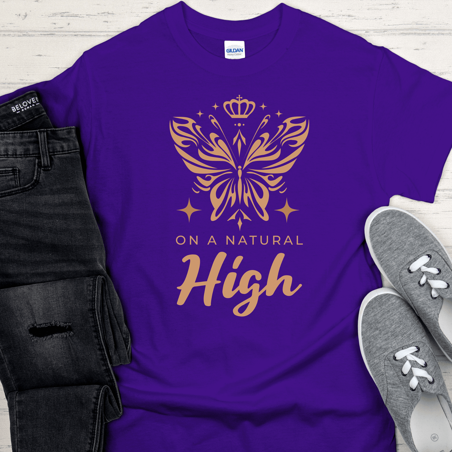Recovery T-Shirt | Inspiring Sobriety | On a Natural High Butterfly