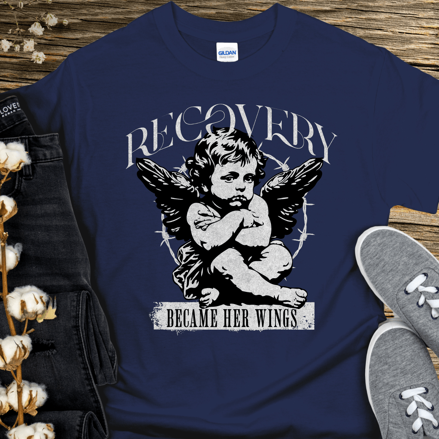 Recovery T-Shirt | Inspiring Sobriety |   Recovery Became Her Wings