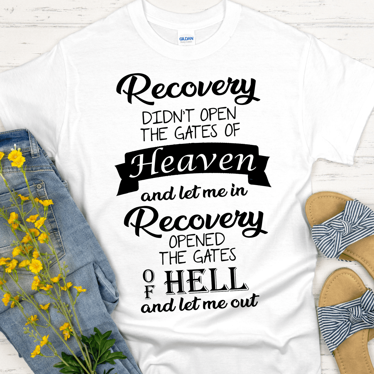 Recovery T-Shirt | Inspiring Sobriety | Recovery Opened The Gates