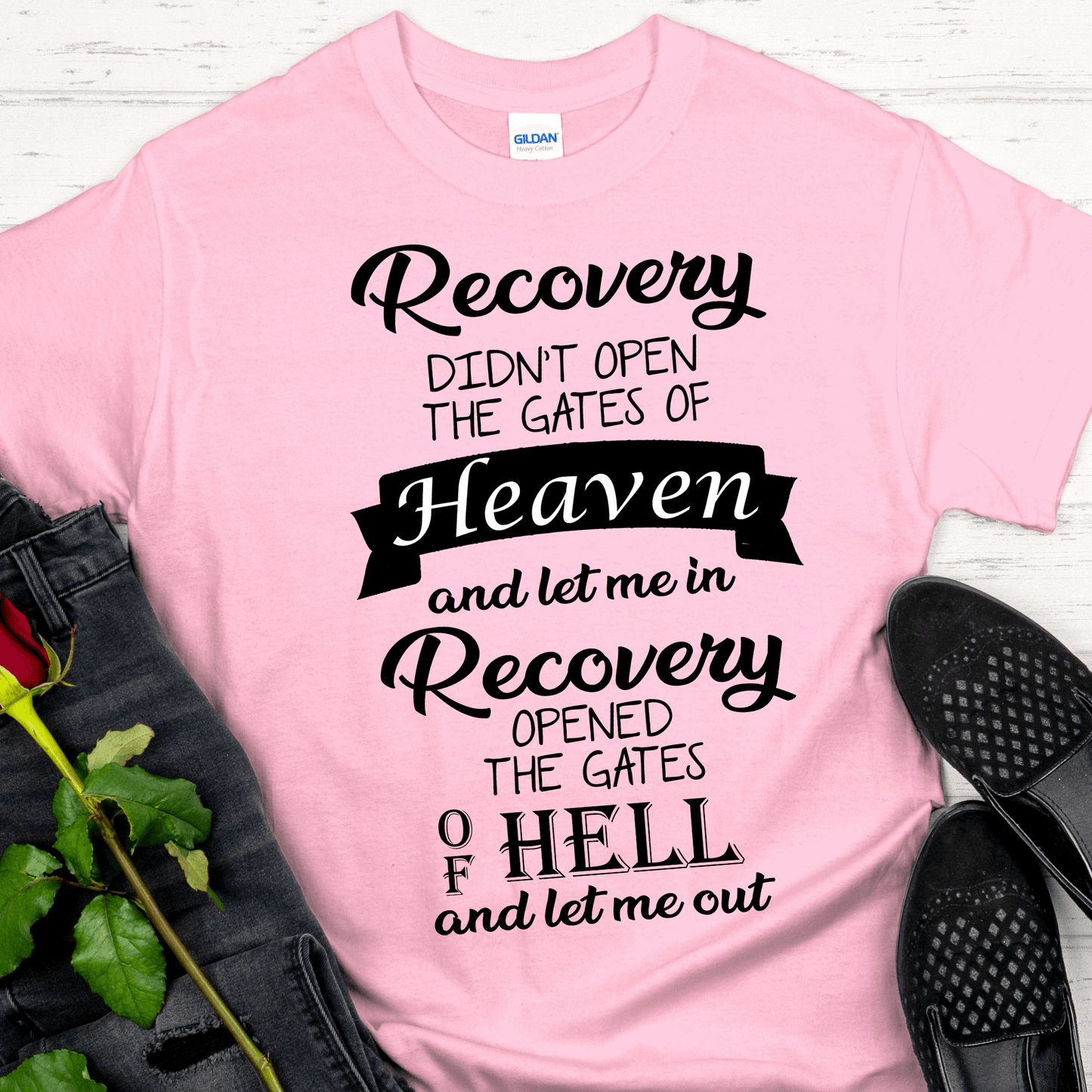 Recovery T-Shirt | Inspiring Sobriety | Recovery Opened The Gates