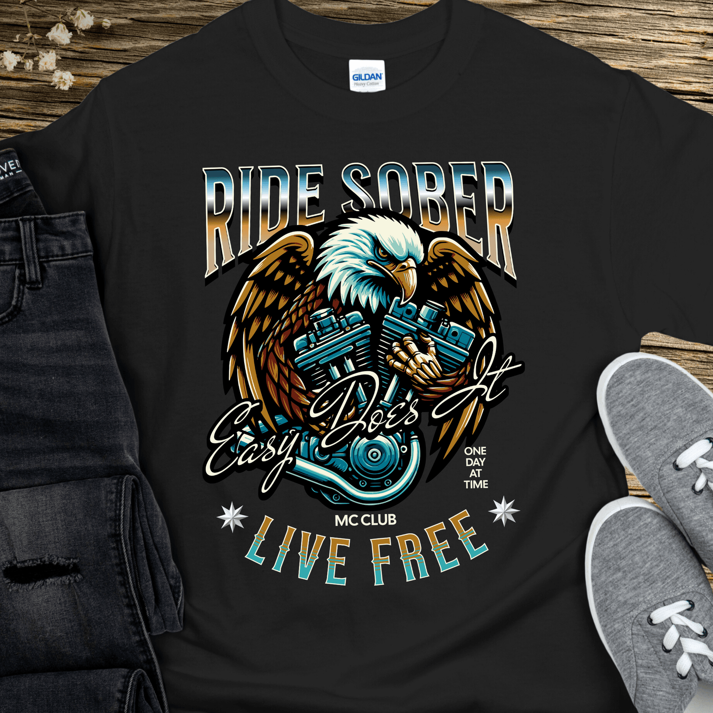 Recovery T-Shirt | Inspiring Sobriety |  Ride Sober, Live Free
