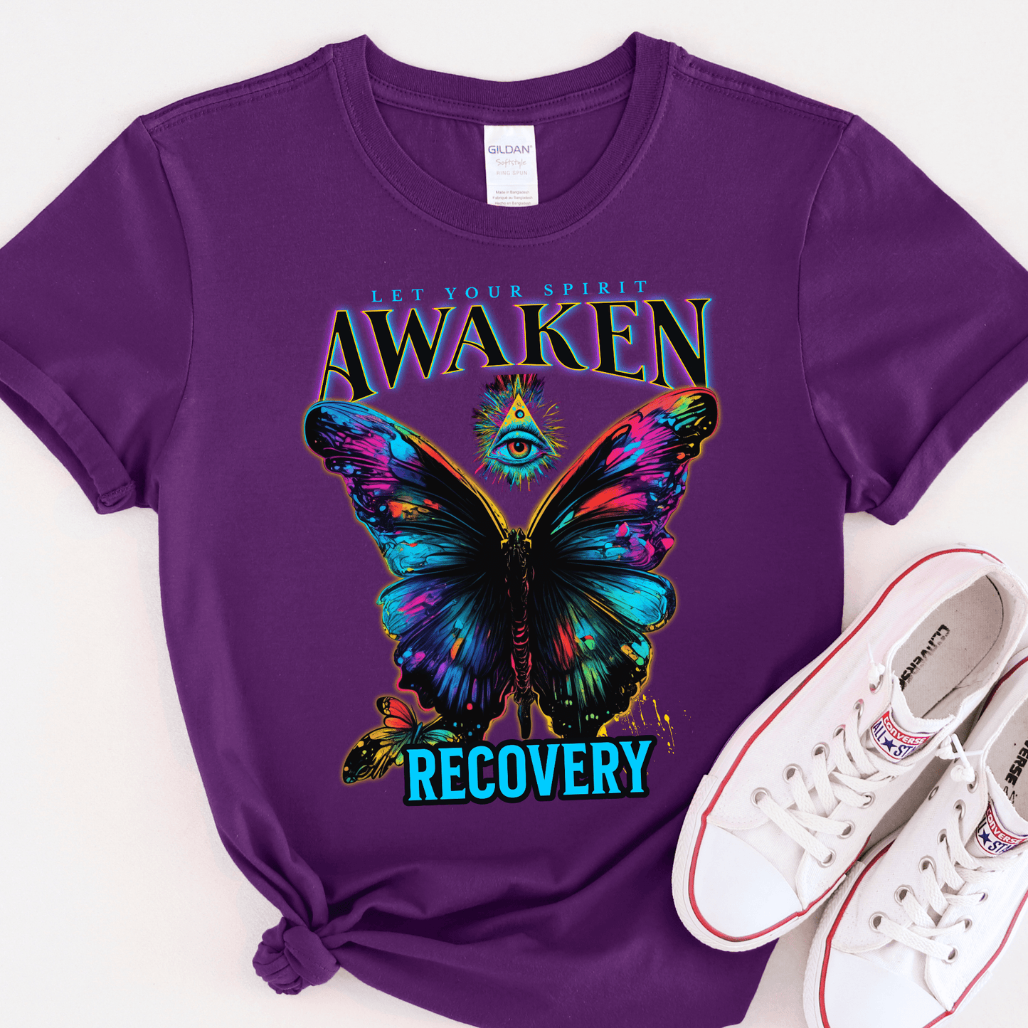 Recovery T-Shirt | Inspiring Sobriety |  Spirit Awaken Butterfly