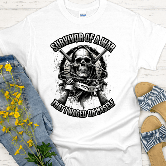 Recovery T-Shirt | Inspiring Sobriety |  Survivor of a War I Waged On Myself