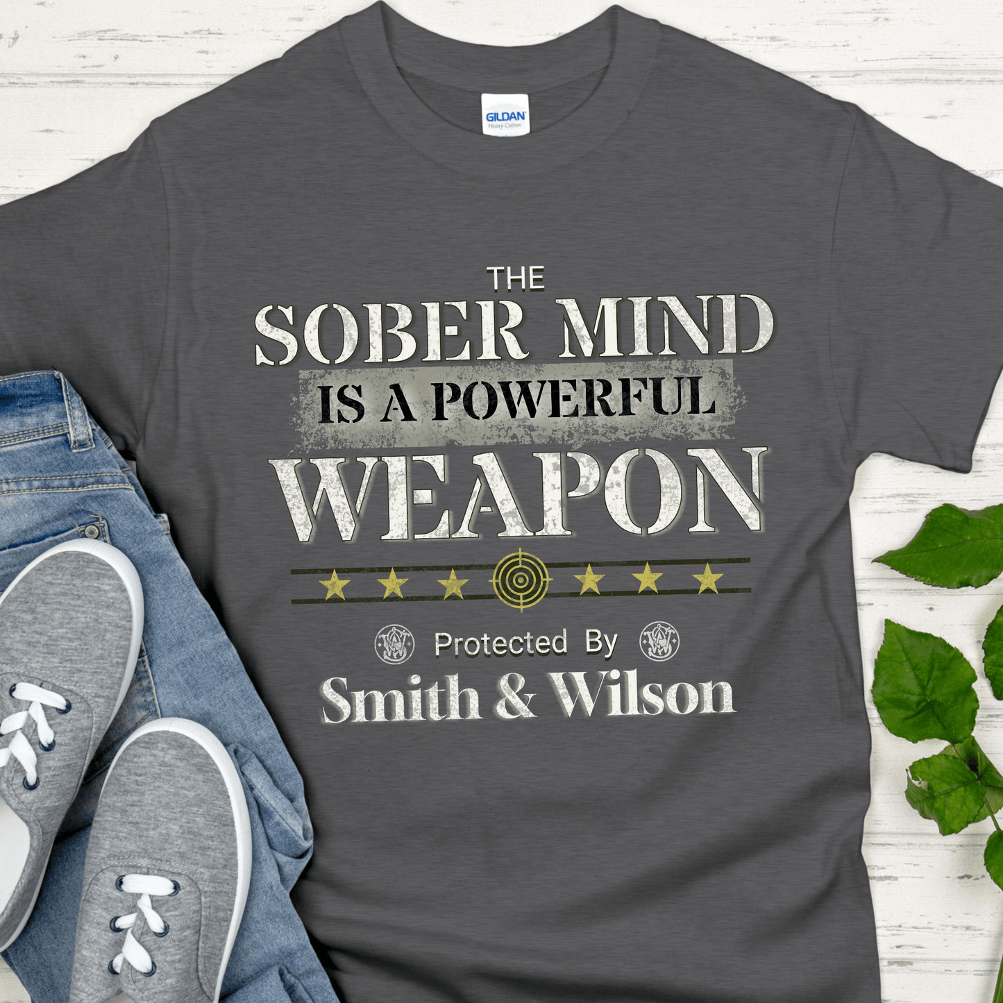 Recovery T-Shirt | Inspiring Sobriety |  The Sober Mind  Is a Powerful Weapon