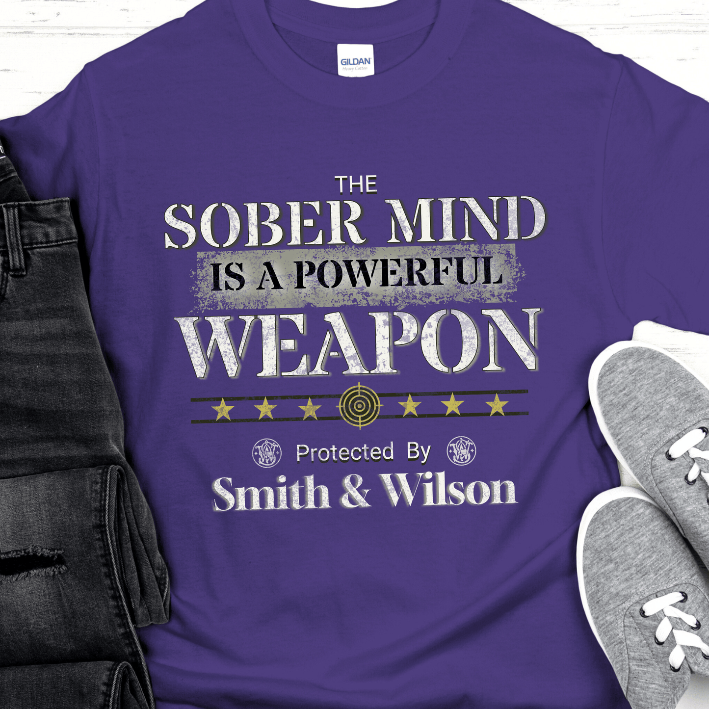 Recovery T-Shirt | Inspiring Sobriety |  The Sober Mind  Is a Powerful Weapon