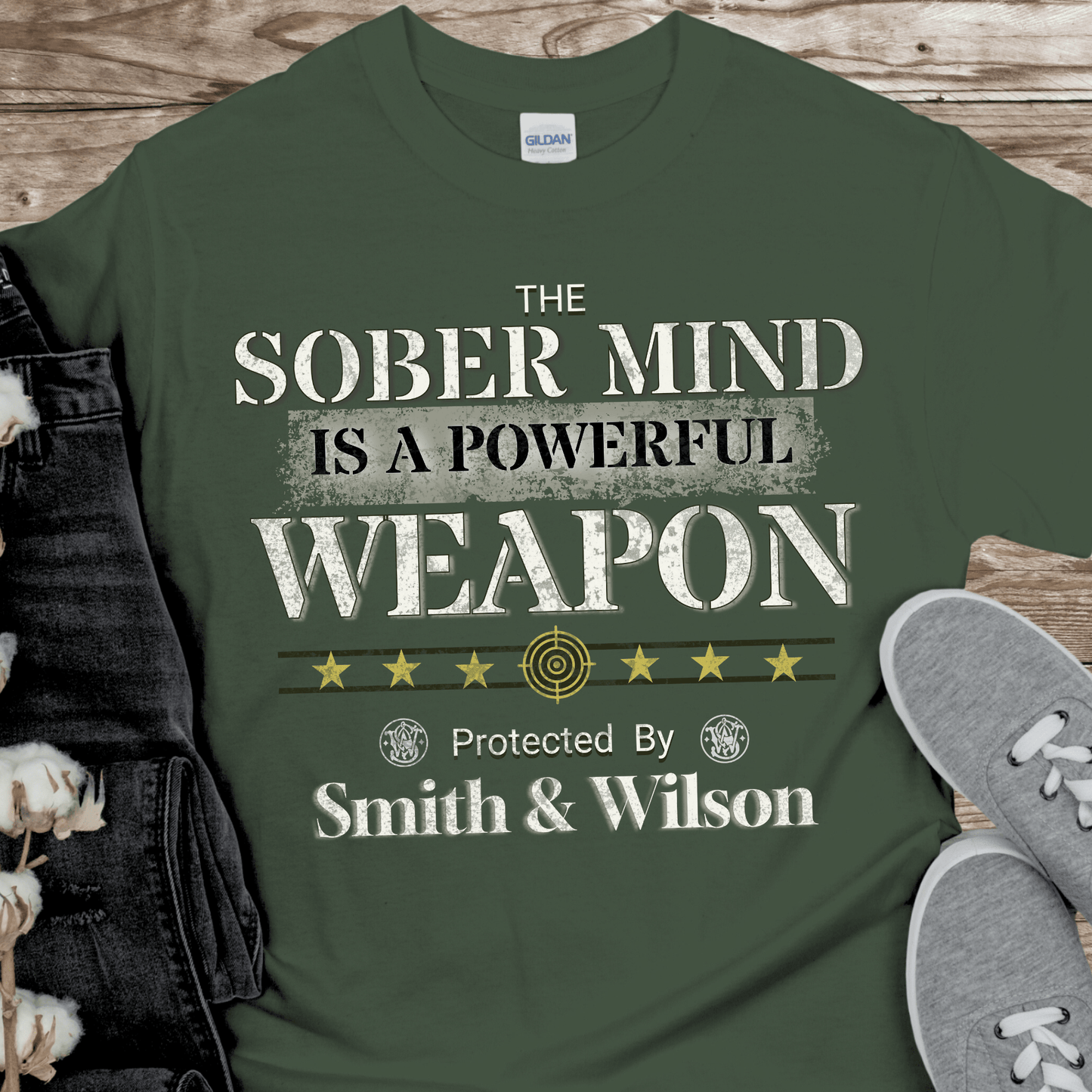 Recovery T-Shirt | Inspiring Sobriety |  The Sober Mind  Is a Powerful Weapon