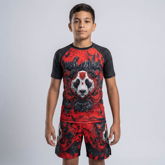 LOTUS PANDA KIDS FIGHT SHORTS