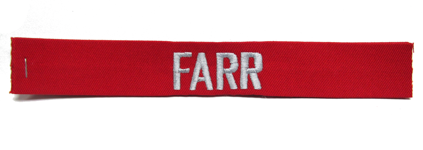 Red Name Tape - SEW ON - Fabric Material