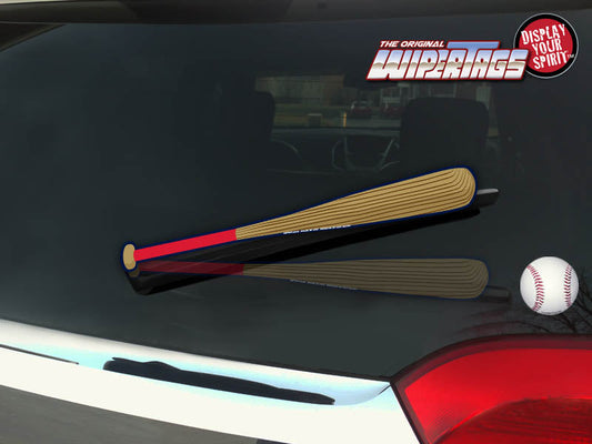 Baseball - Red & Navy Bat WiperTags with Ball Decal