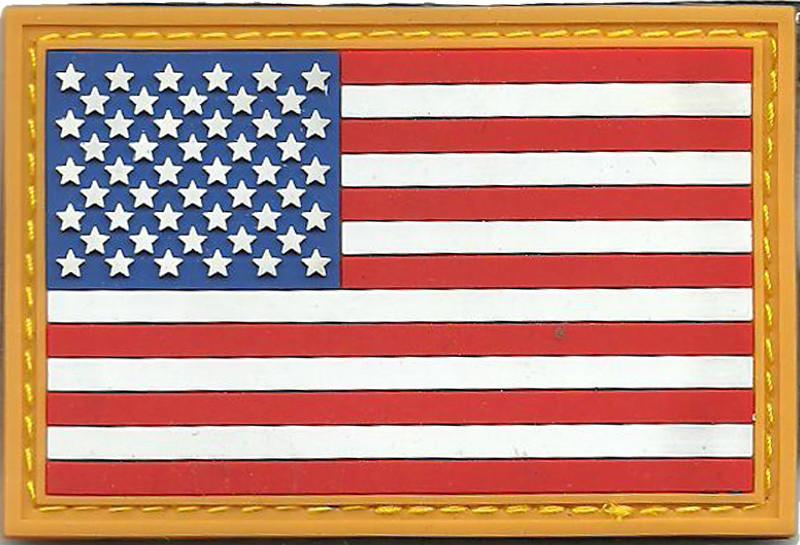 PVC 2"x3" USA FLAG PATCH for Tactical Cap
