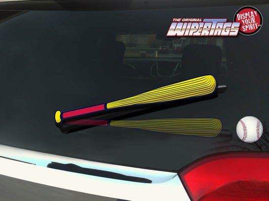 Baseball-Red & Yellow Bat WiperTags with Ball Decal