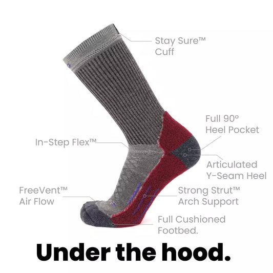 Berry - Hike Crew Midweight Merino Wool Sock