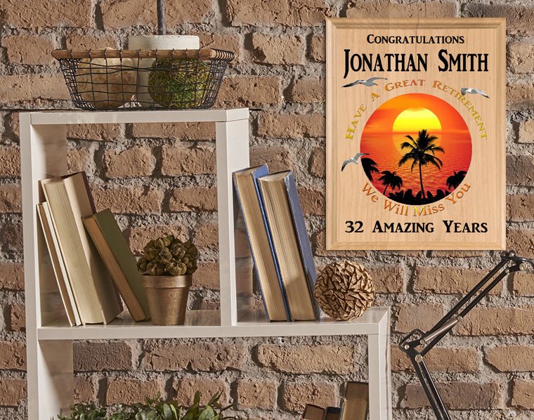 Retirement Gift Plaque for Men or Women SOLID MAPLE