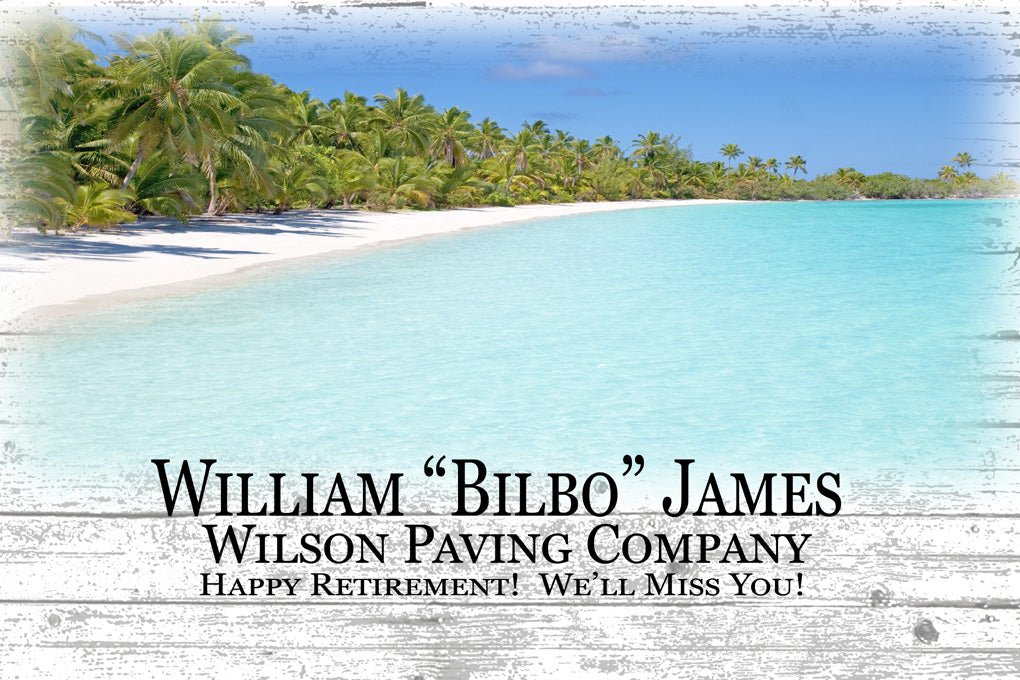 Retirement Gift Plaque PERSONALIZED Signable Beach Theme Sign Plaque