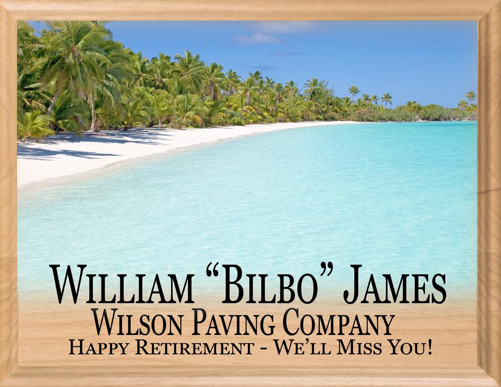 Retirement Gift Plaque Signable Tropical Beach Theme
