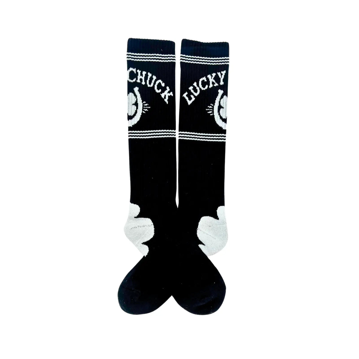 Retro Lucky Chuck Black/White Performance Boot Socks