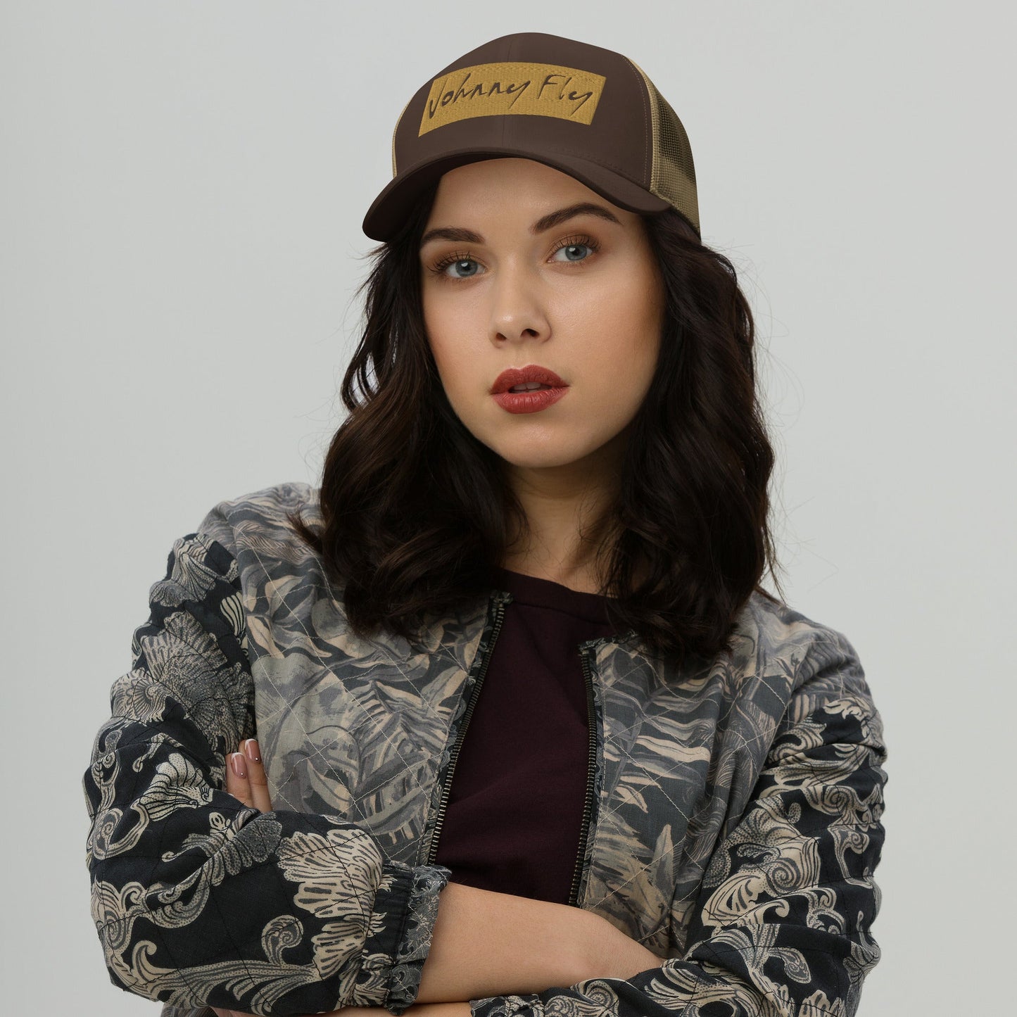 Block Logo Trucker Cap || Sand