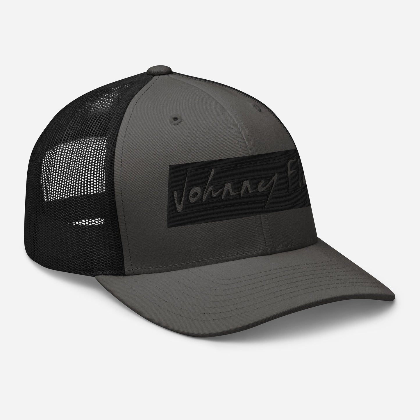 Block Logo Trucker Hat || Grey