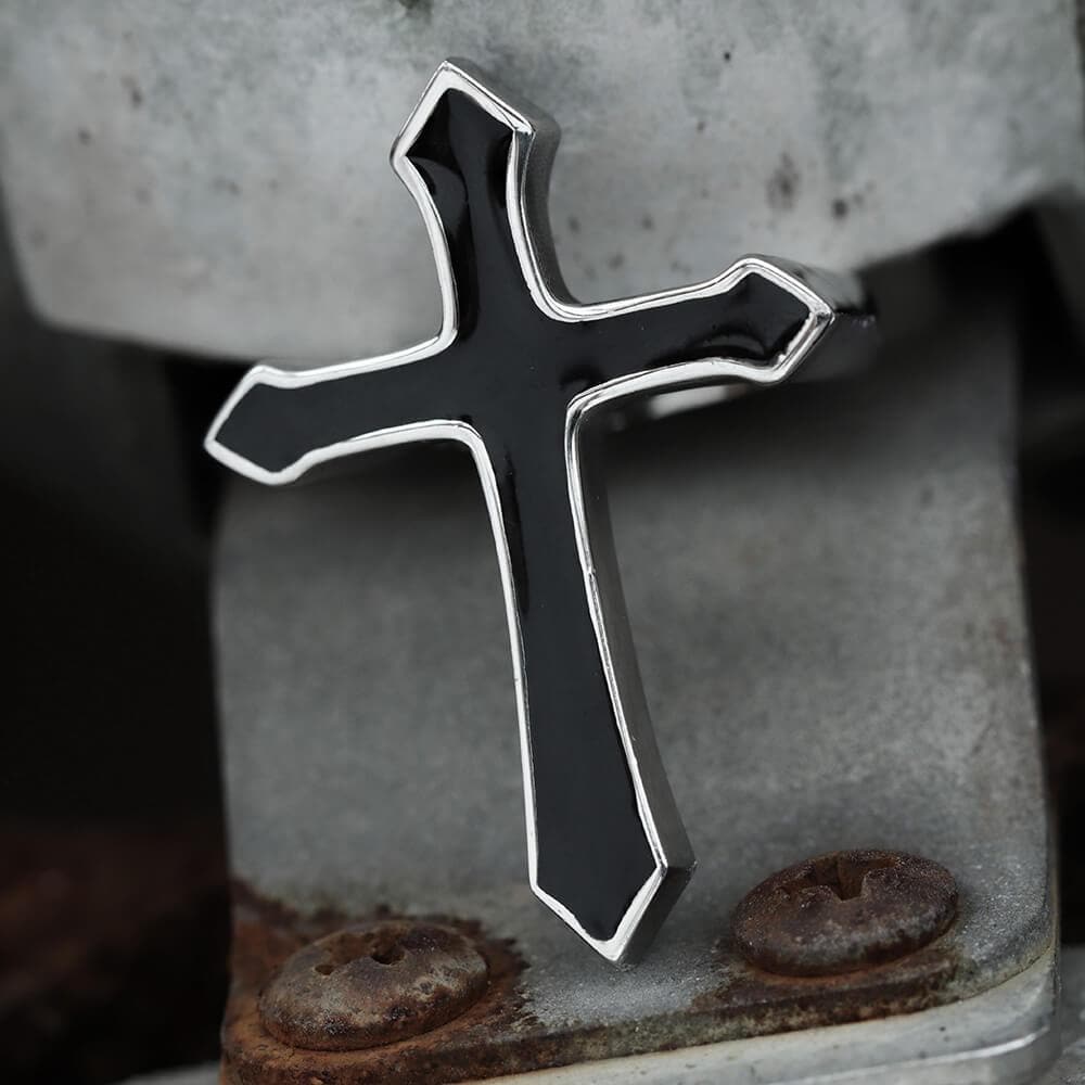 Retro Cross Stainless Steel Punk Ring