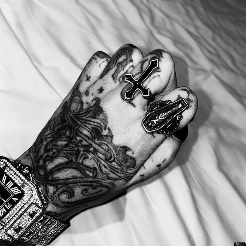 Retro Cross Stainless Steel Punk Ring