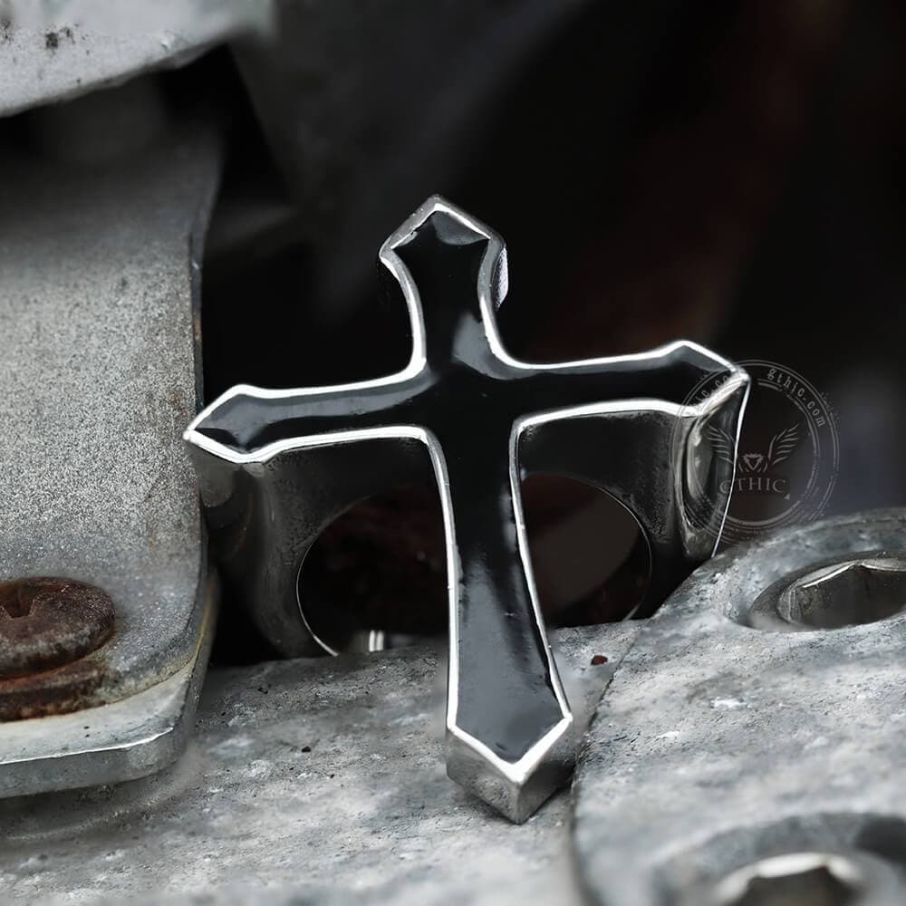 Retro Cross Stainless Steel Punk Ring