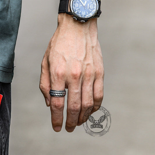 Retro Dragon Spine Stainless Steel Ring