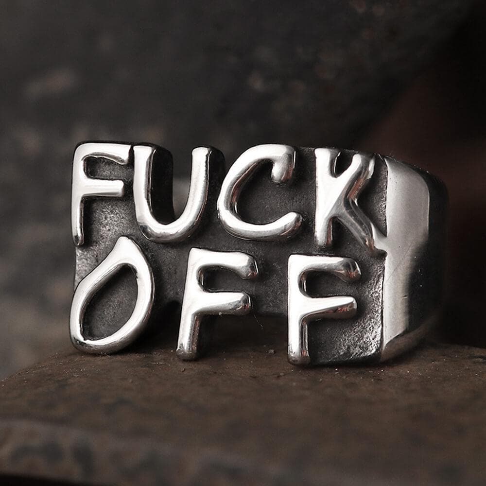 Retro FUCK OFF Stainless Steel Ring