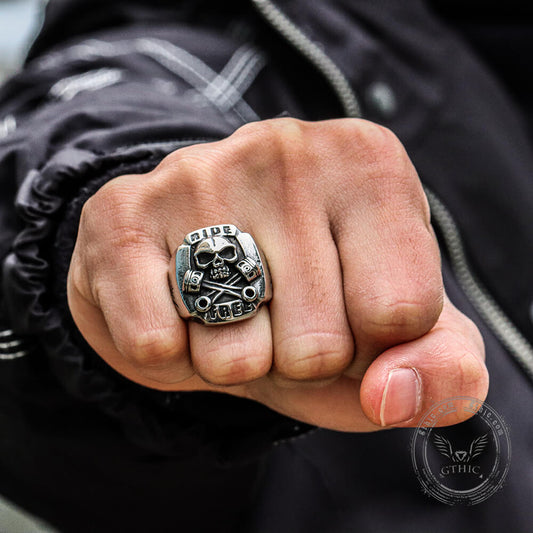 Retro Punk Stainless Steel Skull Ring