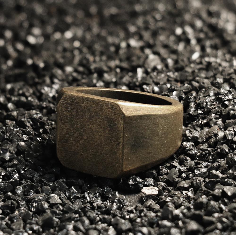 Retro Simple Plain Stainless Steel Square Ring