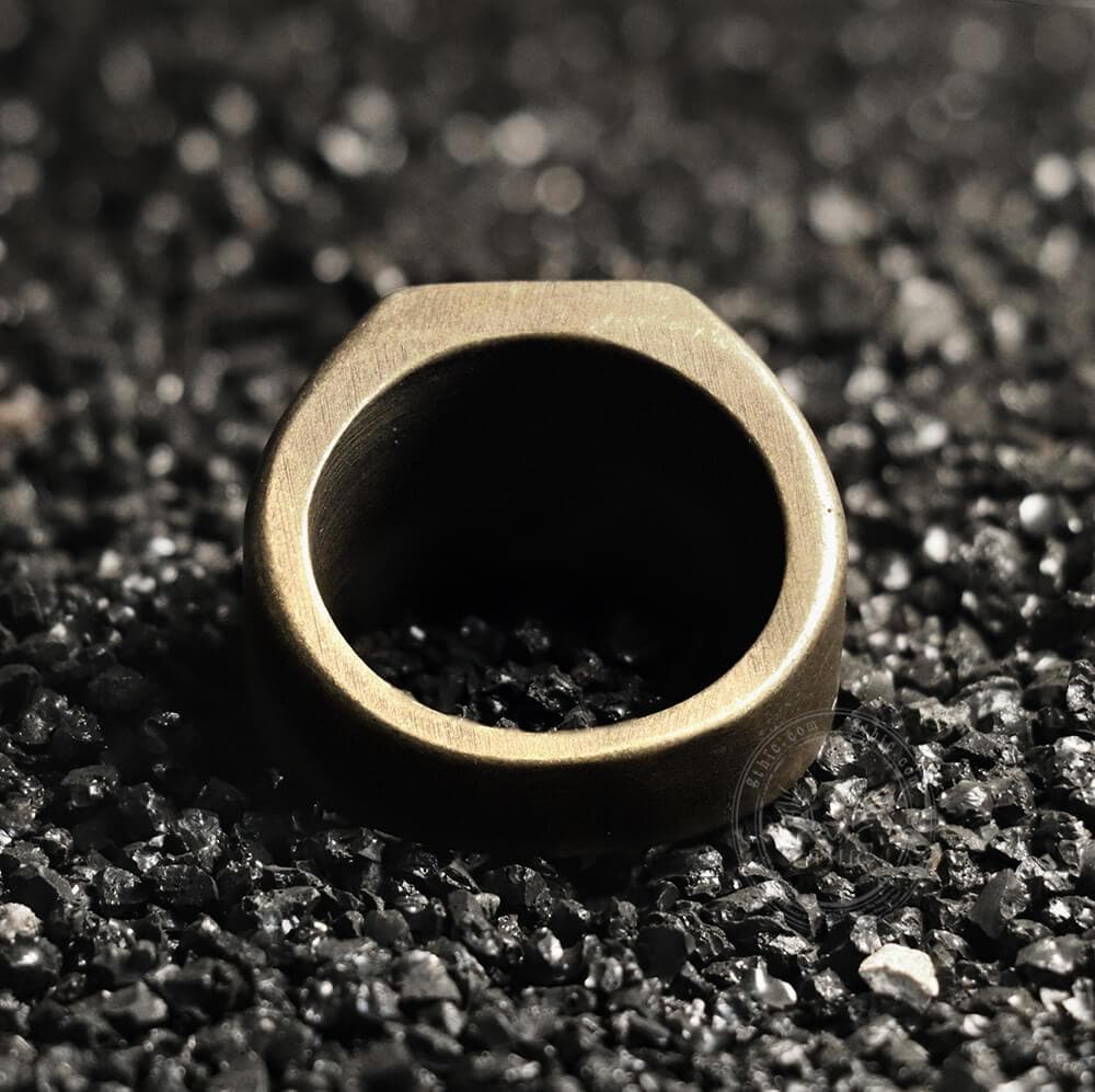 Retro Simple Plain Stainless Steel Square Ring