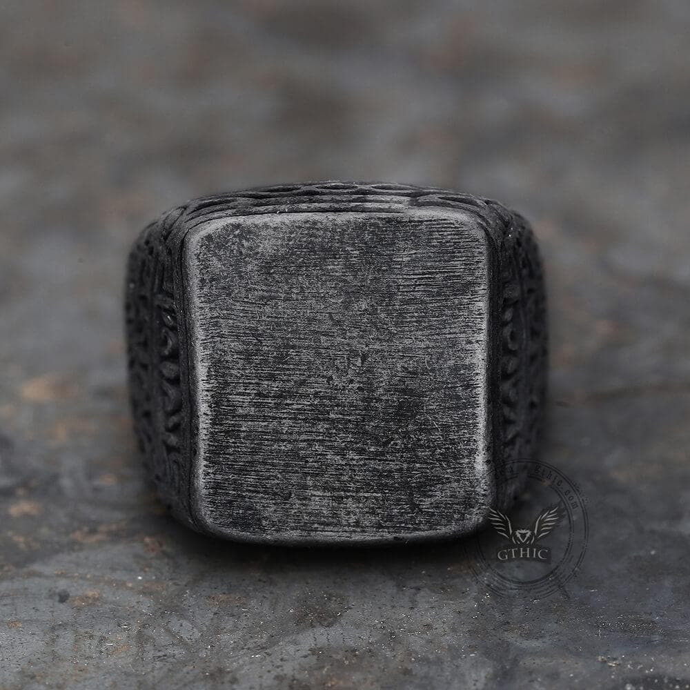 Retro Simple Stainless Steel Engraved Ring