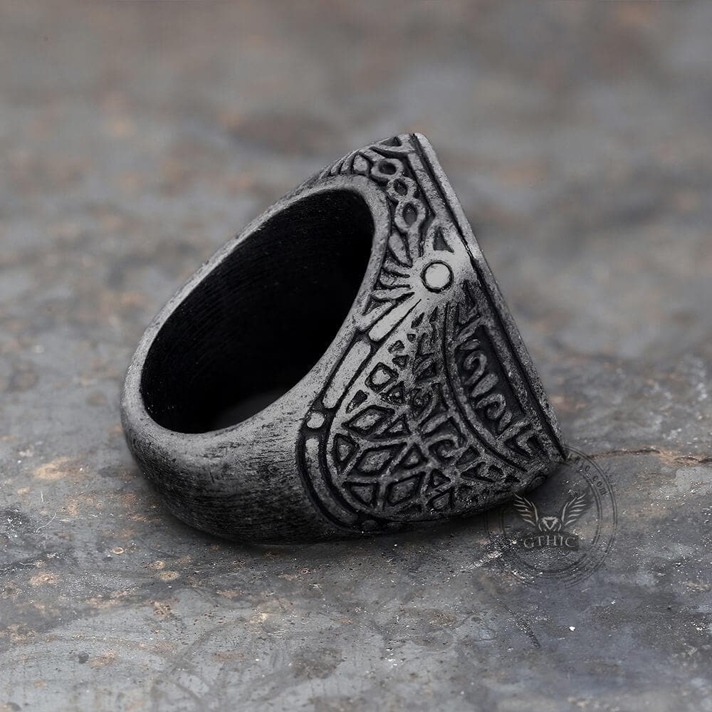 Retro Simple Stainless Steel Engraved Ring