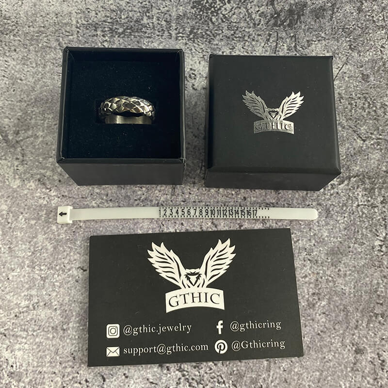 Retro Snake Scale Stainless Steel Ring