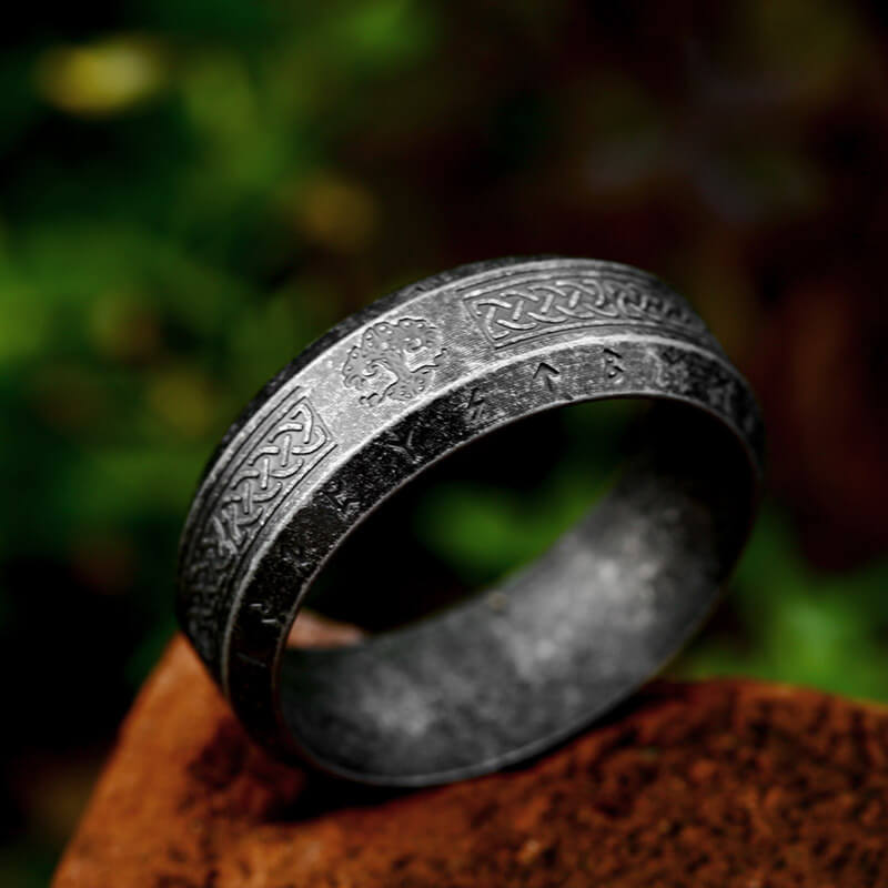 Retro Tree Of Life Knot Stainless Steel Viking Ring
